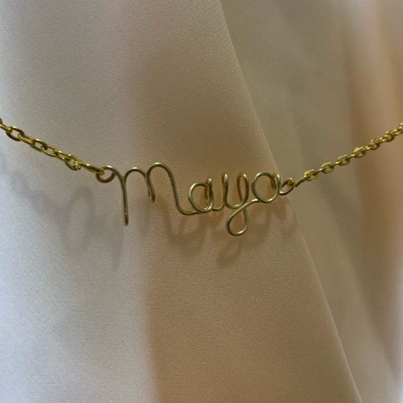 Customizable Gold Wire Necklace - Picture 6 of 10